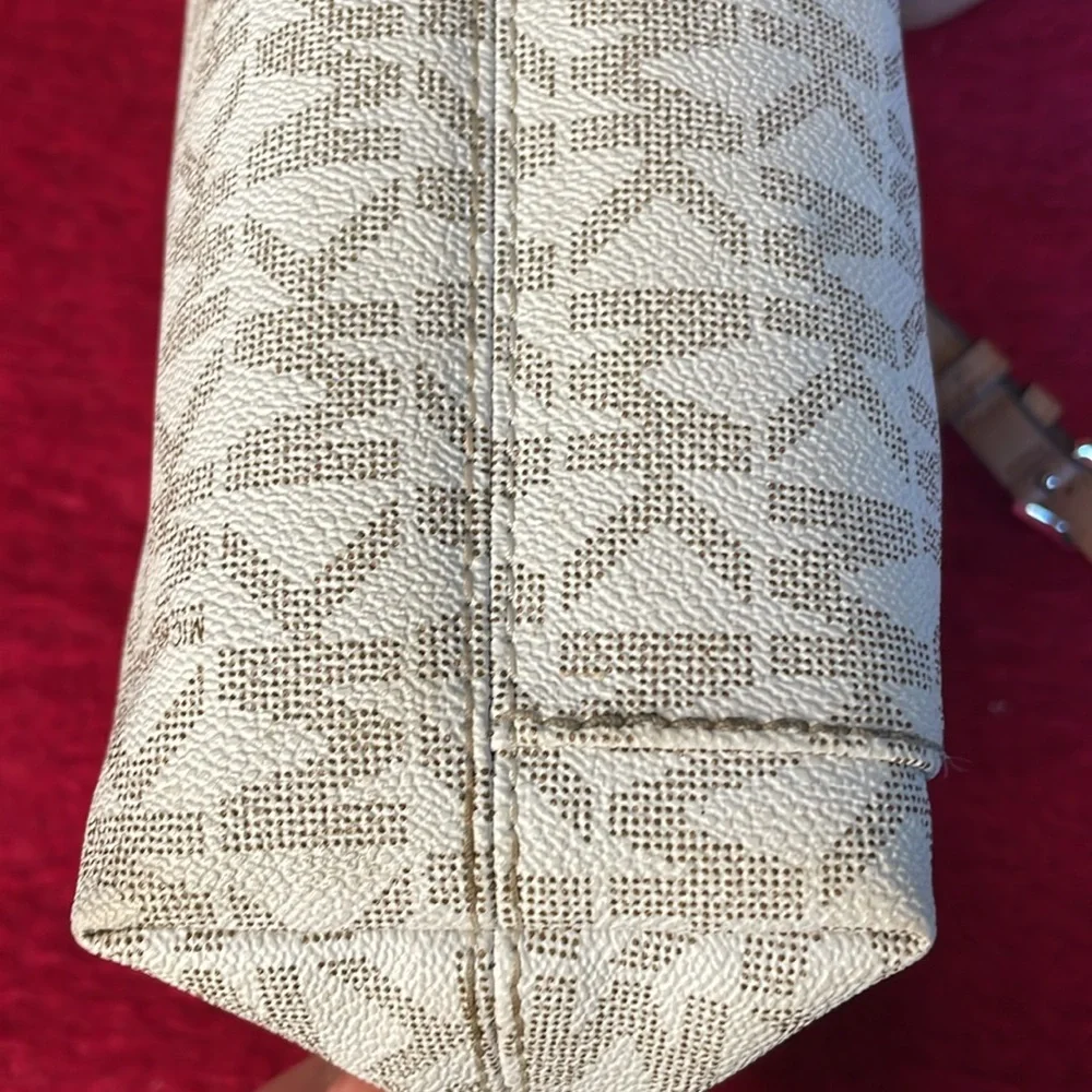 MICHAEL KORS SIGNATURE MK MEDIUM SIZE MORGAN MESSENGER CROSSBODY BAG VANILLA